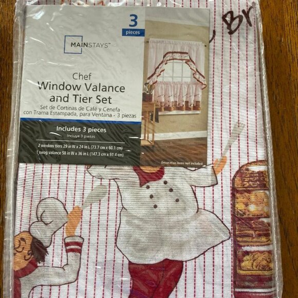 1 package of "Chef Window Valance and Tier Set"  - New in original package - Picture 1 of 2